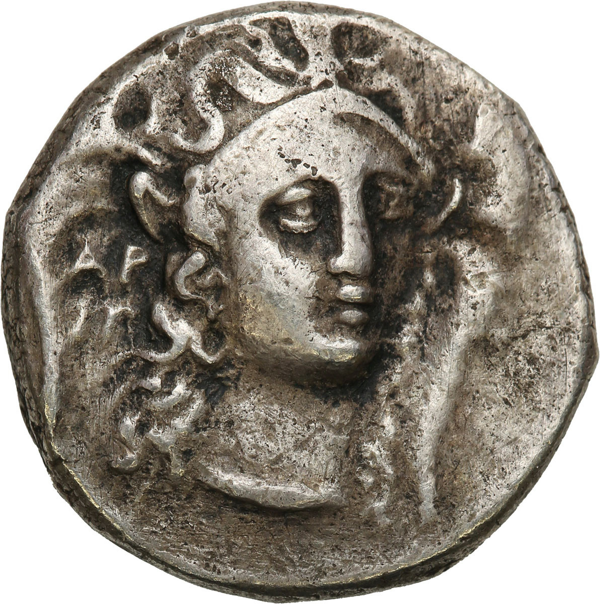 Grecja, Lukania, Heraklea, Stater czasy Pyrrusa z Epiru, magistrat Leon ok. 281-278 p. n. e. - RZADKI